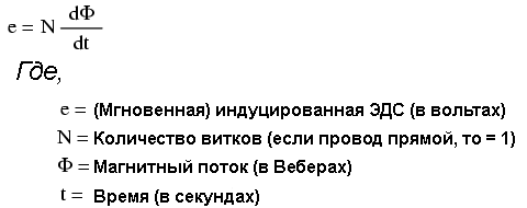 Рис. 2. Поток магнитного поля с формулой мгновенного напряжения.