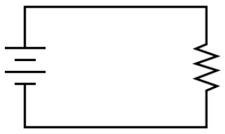 Рис. 1. Схематическая диаграмма: источник питания и резистор.