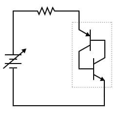 Рис. 4. Эквивалентная схема с питаемым диодом Шокли.